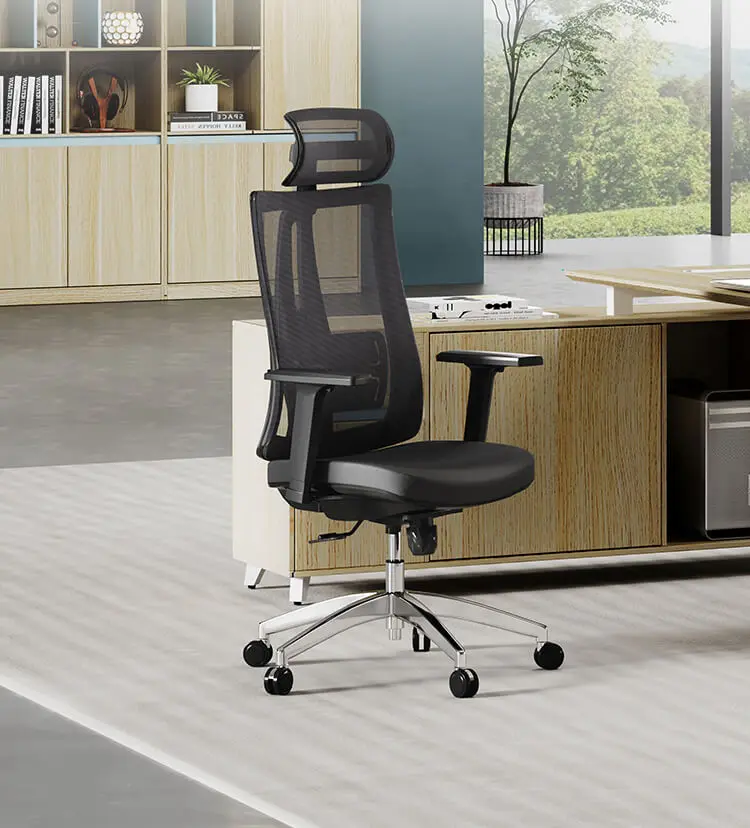Modern L Shape Ergonomic Office Desk Luxury High End Executive Office