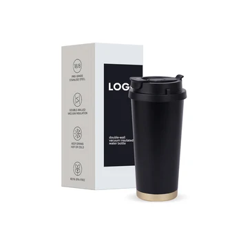 500ml Portable Stainless Steel Coffee Tumbler With 2-In-1 Lid Double Wall Insulated Coffee Mug For Work