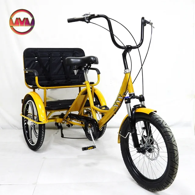 New model 20 inch variable speed wholesale customization tricycle bike with passenger seat child seat