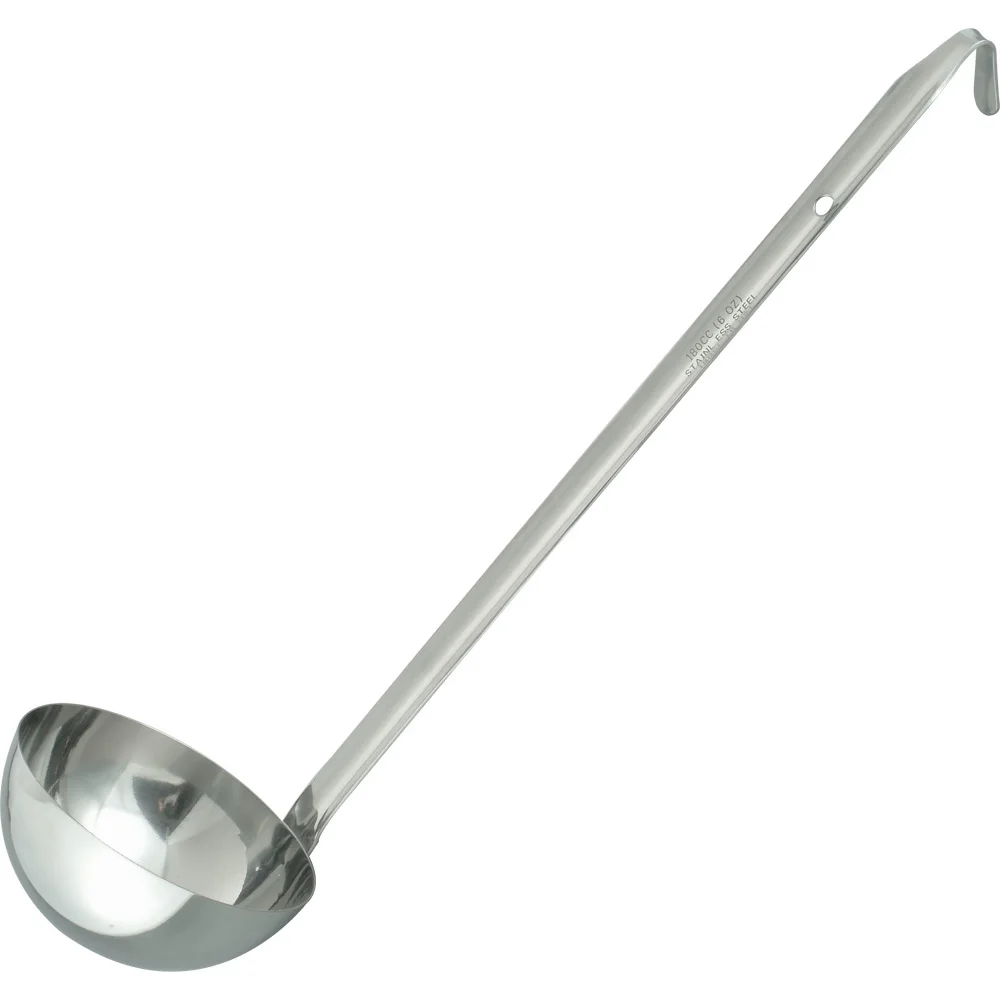 专业厨房工具供应不锈钢汤勺烹饪汤勺带挂钩