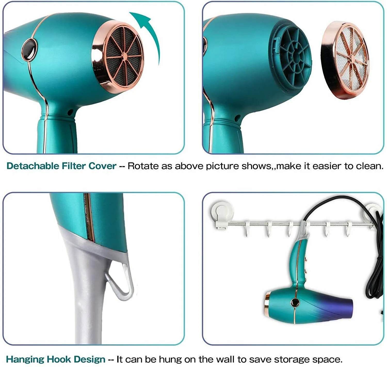 Professional Salon Hair Dryer 2300W Powerful AC Motor Home Use Blow Dryer Machine with Negative