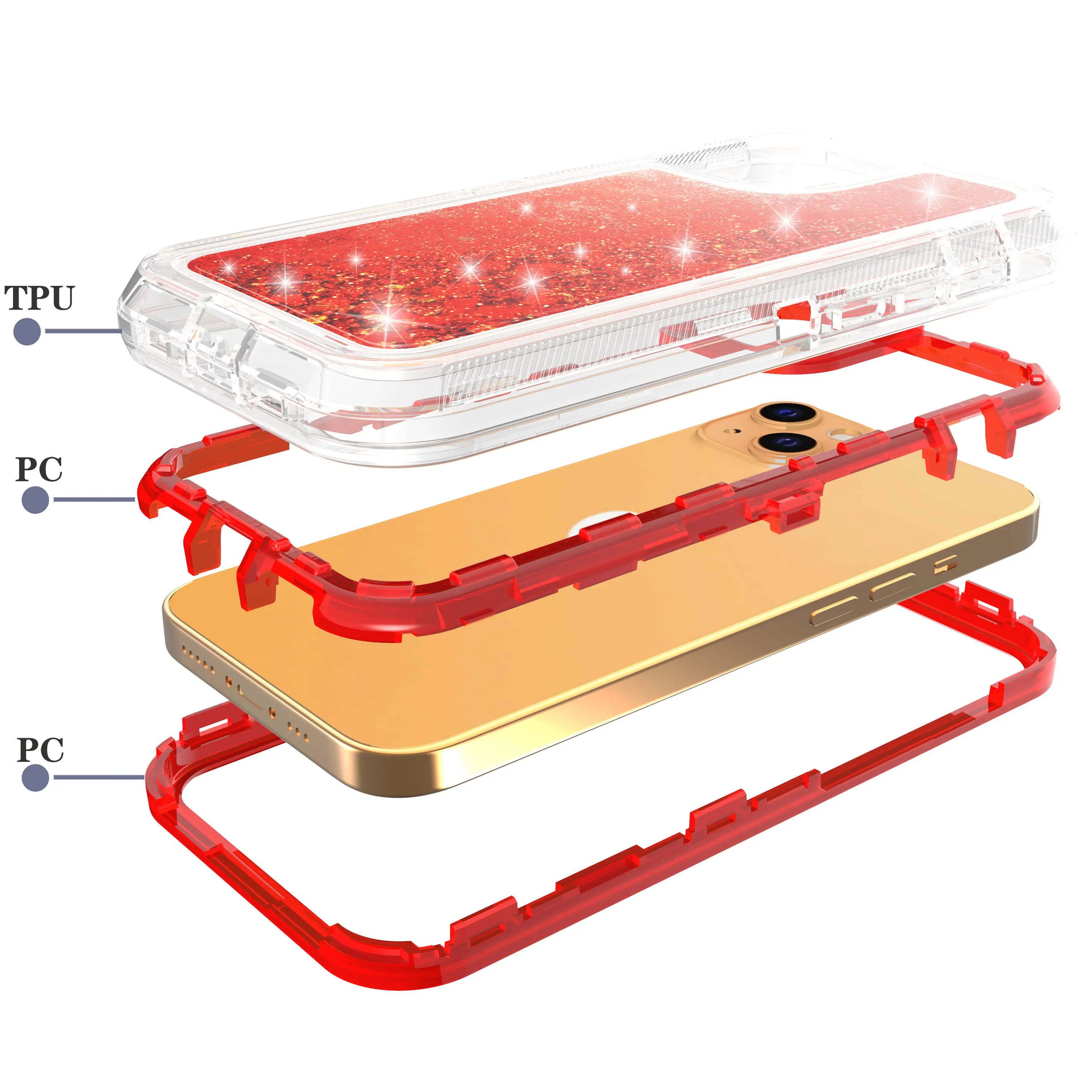 Shockproof Cell Phone Case For Iphone 13 12 11 Mini Pro Max Liquid Sand