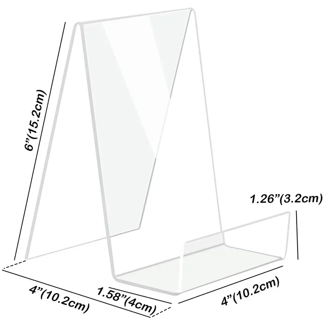 Boloyo Acrylic Book Stand without Ledge,Clear Acrylic Display Easel fo