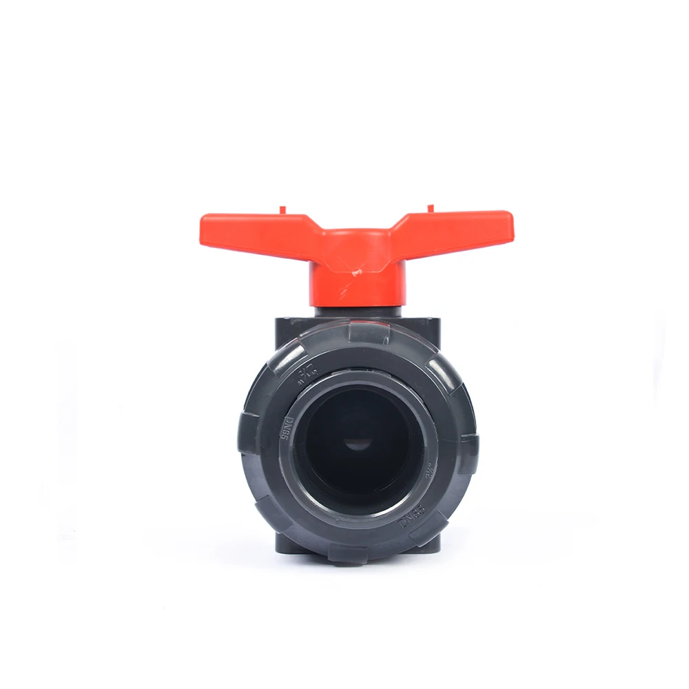 best Quality Chemical Industrial Plastic UPVC Double True Union Ball Valve for Water TreatmentUPVC PIPE UPVC VALVE UPVC PIPE FITTING