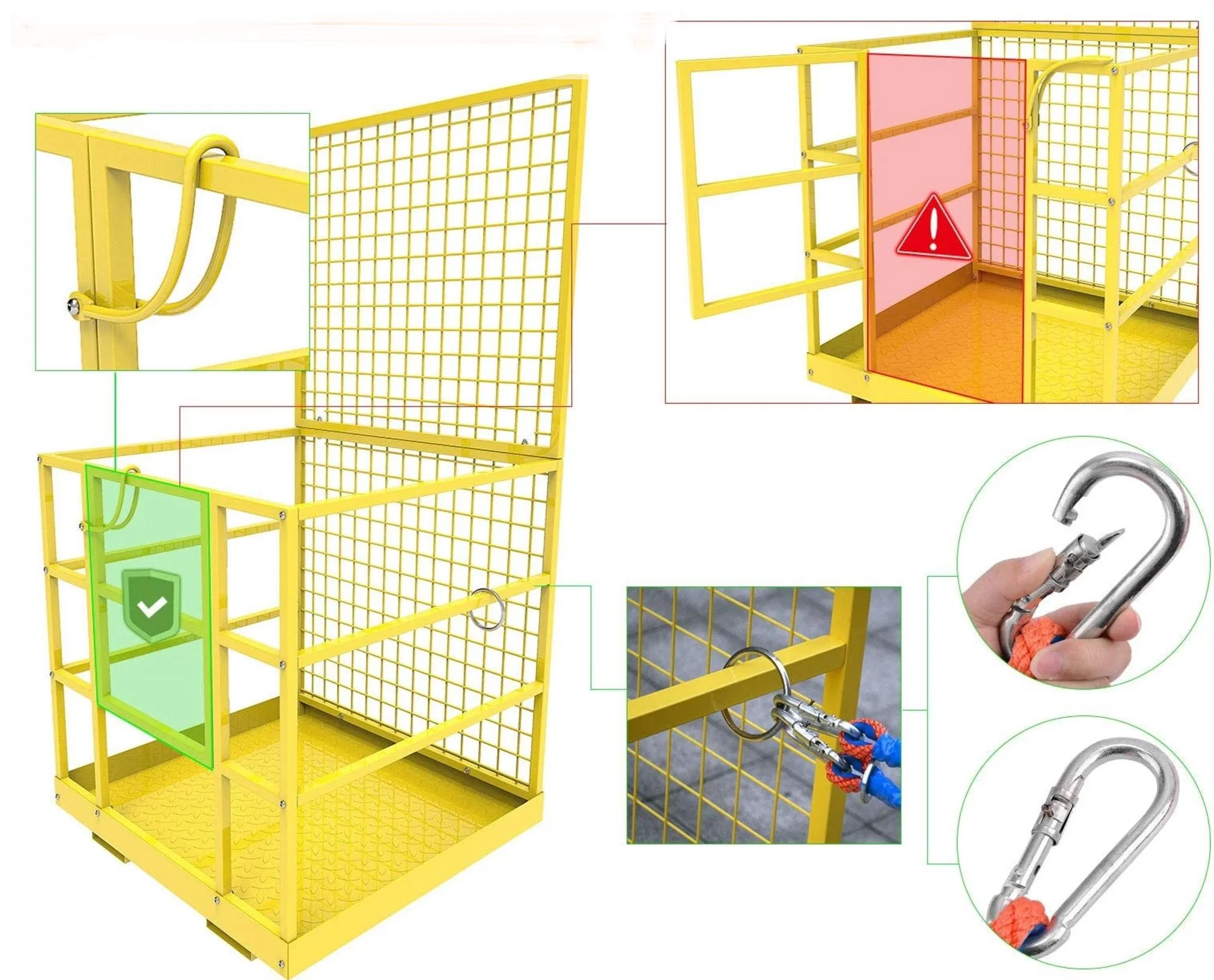 Powder Coating Folding Safety Platform Forklift Cage - Buy Powder