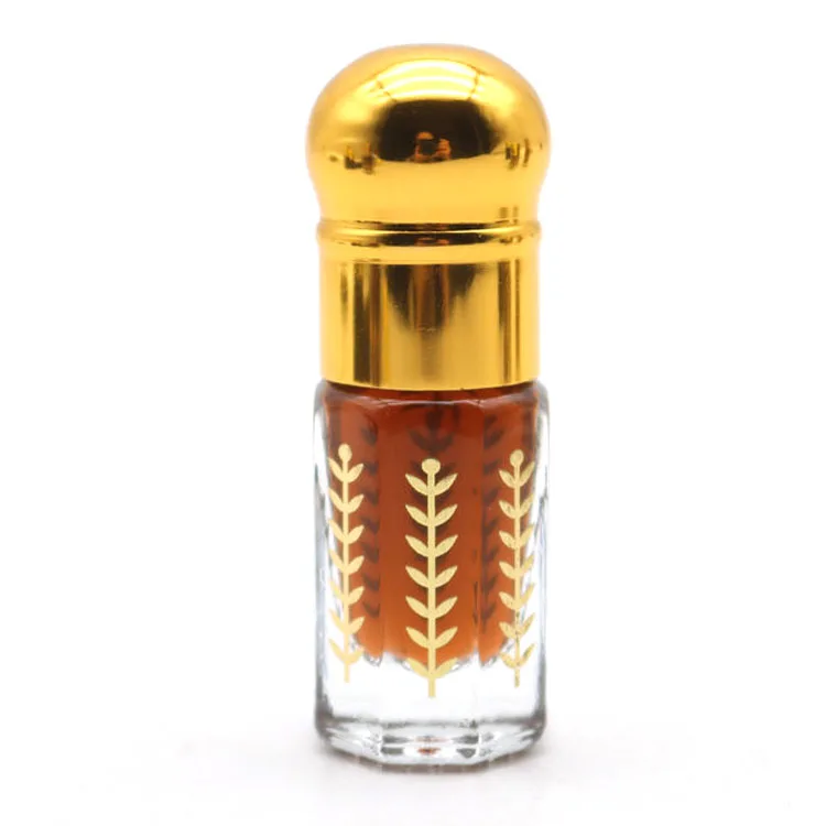 3ml 6ml 12ml Arabic Empty Octagon Gold Screw Cap Bottles Glass Bottle Vial Perfume Attar Essential Oil Oud