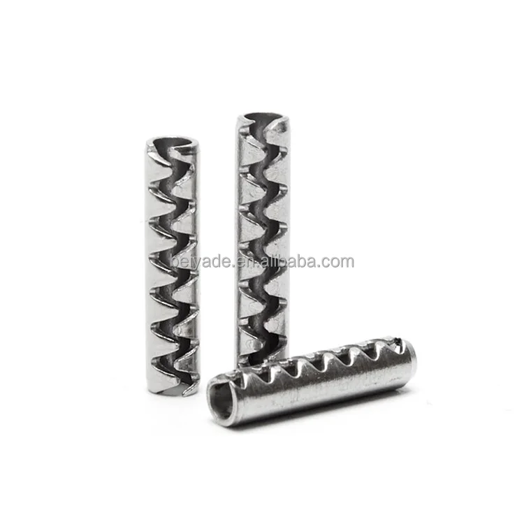 Spring Pin With Tooth Slot 304 Stainless Steel Toothed Type Cylindrical Slotted Spring Pin - Buy ...
