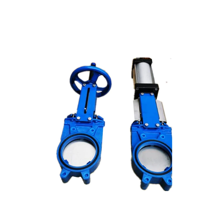 PN10 Stainless Steel Flange Connection Pneumatic Knife Gate Valve 