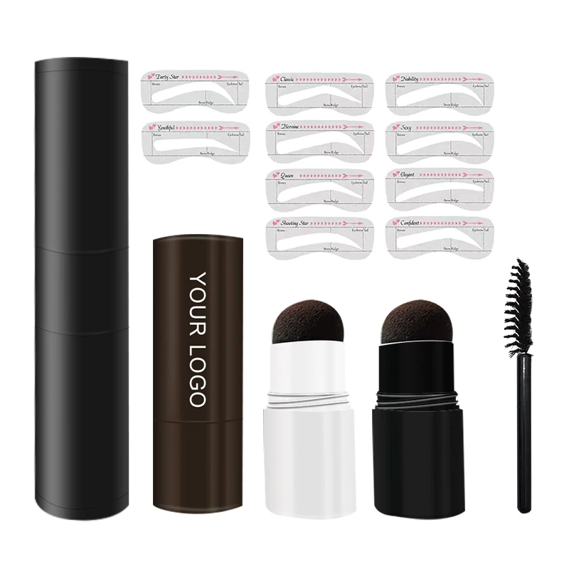 Eye Brow Stamp Shaping Kit Custom Logo Stamp Eyebrow 3D Eyebrow Stamp and Stencil Kit