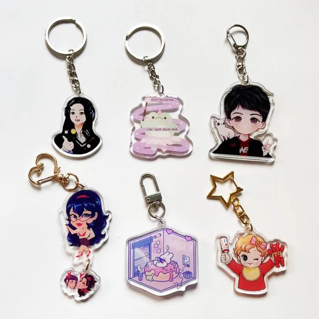 Pendant Keychain  Cute  Frog Anime Acrylic Charms Phone Charm