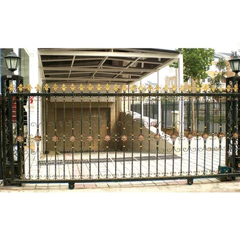 Manufacturers wrought iron driveway gate villa swing gates special design Metal Fence Gate System for Safety Steel Fence Gates