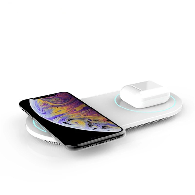 Беспроводное зарядное устройство MIQ для двух устройств 15 Вт 10 7 5 двойная Быстрая
