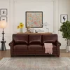 Burgundy + PU Leather + Foam + 3 Seat