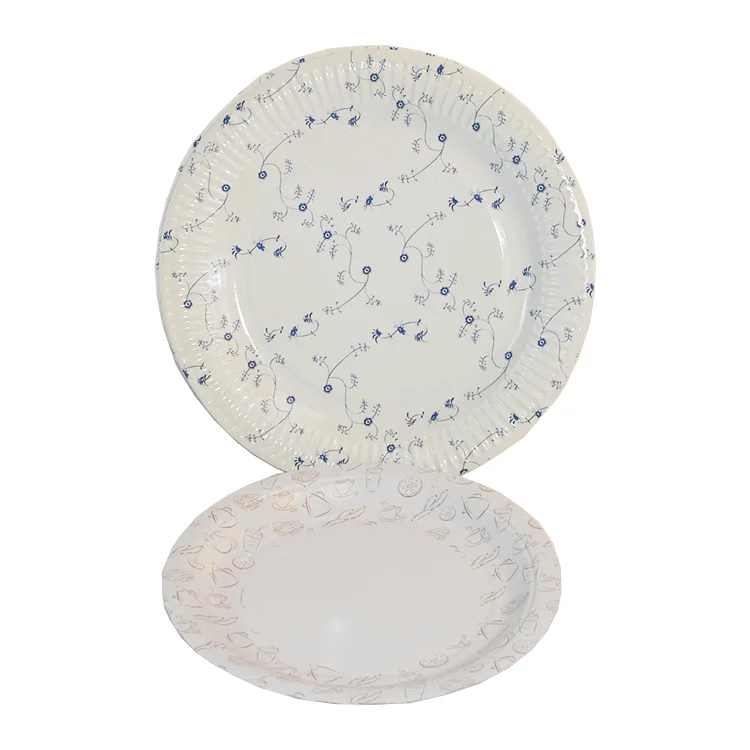 Disposable Tableware Paper Plates Raw Material Recycled Birthday Plate Dish Home Party Hotel Restaurant