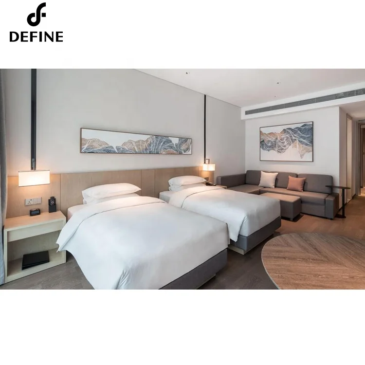フルプロジェクトホテルベッドセット家具高級モダンホテルベッドルーム