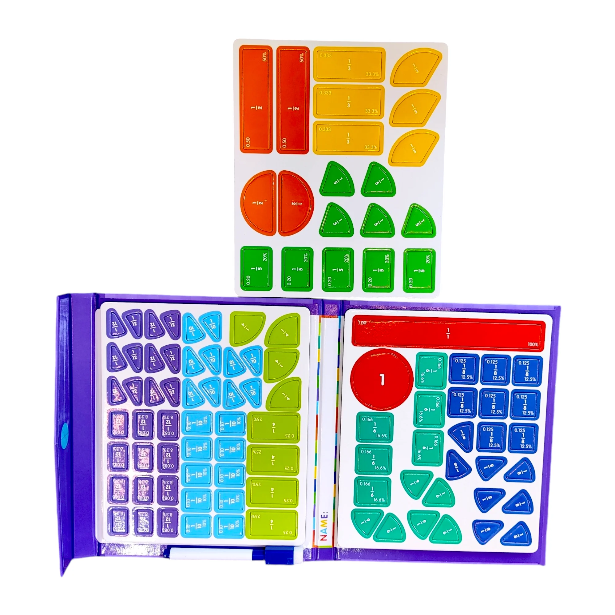 Fraction Tiles & Fraction Circles Activity Set Math Manipulatives for Elementary School