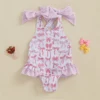 Costume da bagno per bambine con fiocco rosa