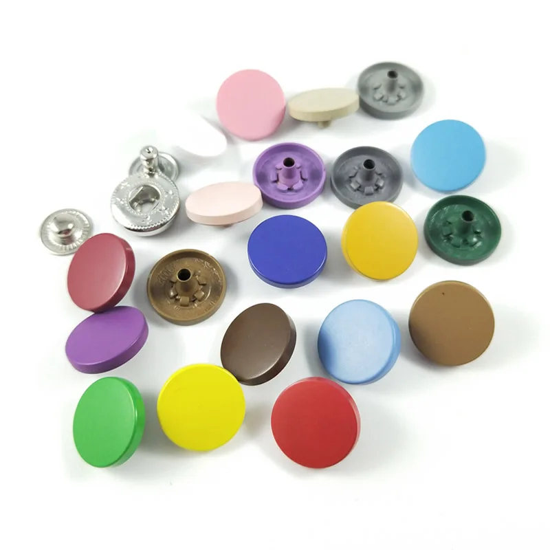 High Quality Matte Printed 4-Part Colorful Shank Spring Metal Snap Fastener Button for Decorated Clothes
