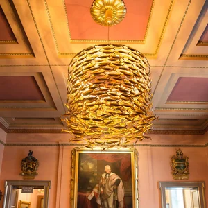 ECOJAS New Custom Size Hotels Fish Glass Pendant Light Modern Luxury Hanging Fish Commercial Chandelier Lighting