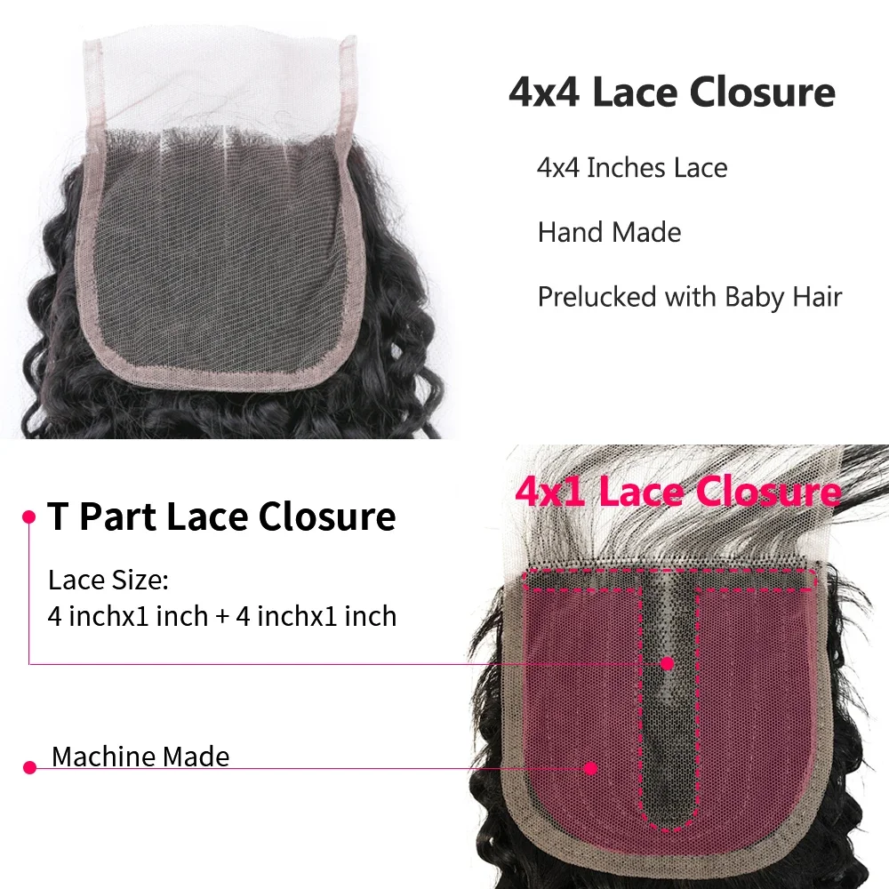 Kinky Curly Brazilijos žmogaus plaukai giliai banguoti nėrinių užsegimai_voghion.com