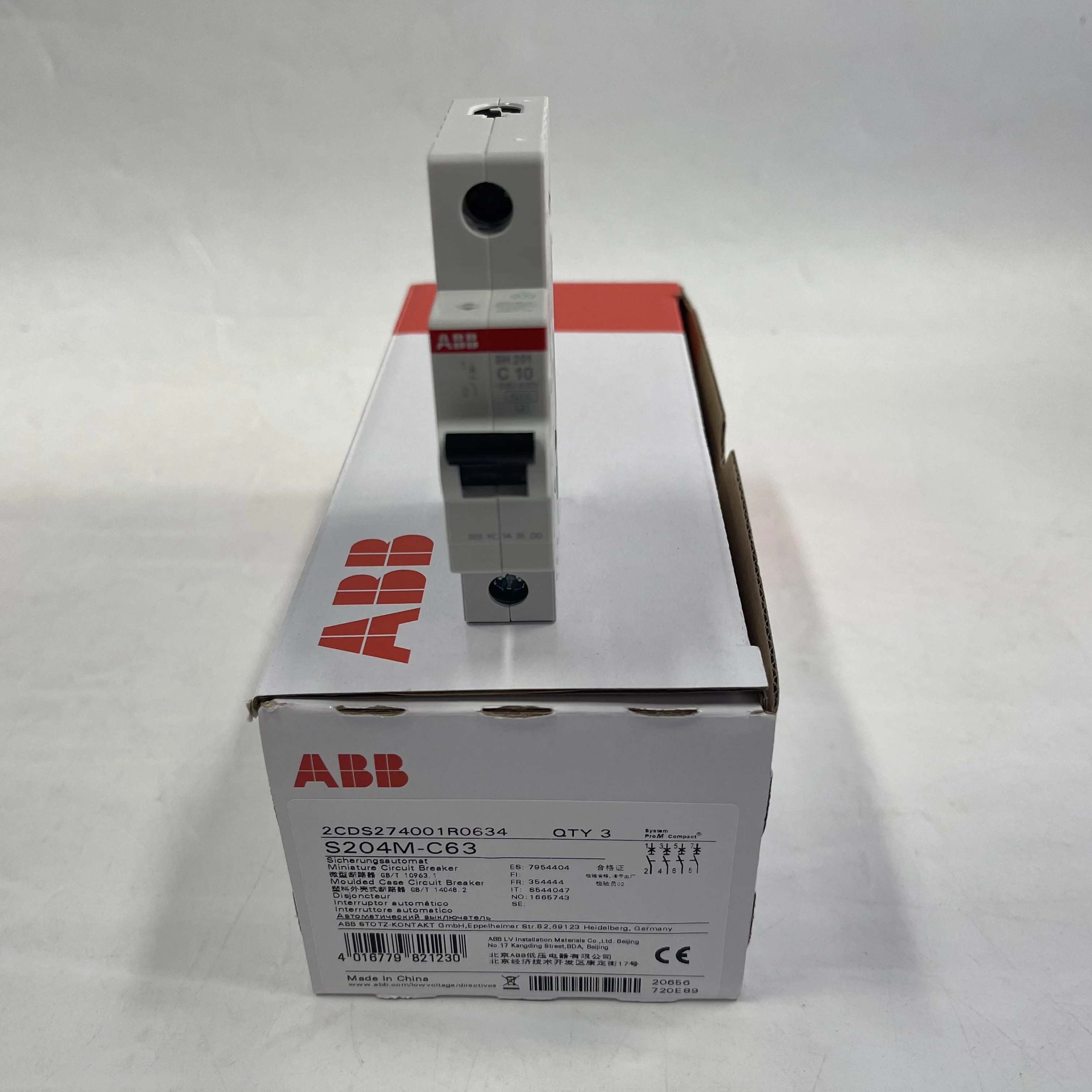 ABB Miniature Circuit Breaker S204M-C63 ABB Miniature Circuit Breaker S204M-C63