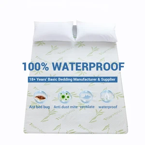 Bamboo Hypoallergenic Jacquard Waterproof Mattress Cover Bed Bug Water Proof Bed Cover  Mattress Protectors
