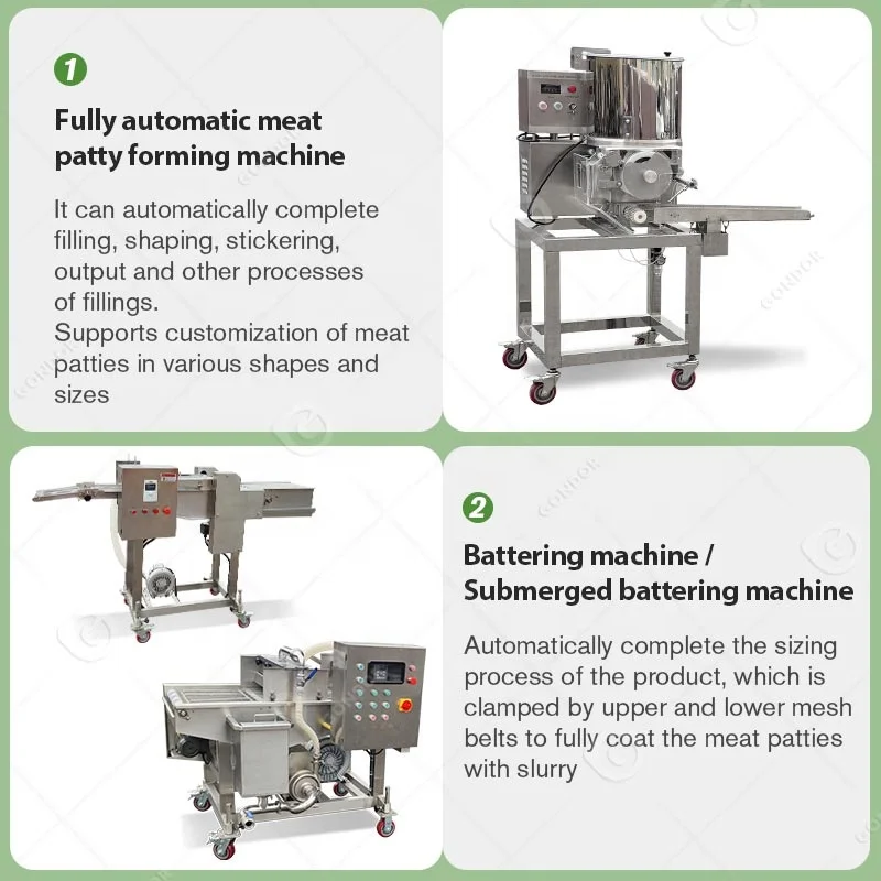 Commercial Burger Patty Automatic Chicken Nugget Production Line Shape Electric Hamburger Machine