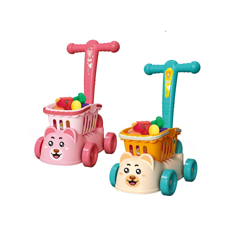 Детская тележка для супермаркета игрушка-тележка игрушки ролевых игр кухонный набор имитация фруктов и