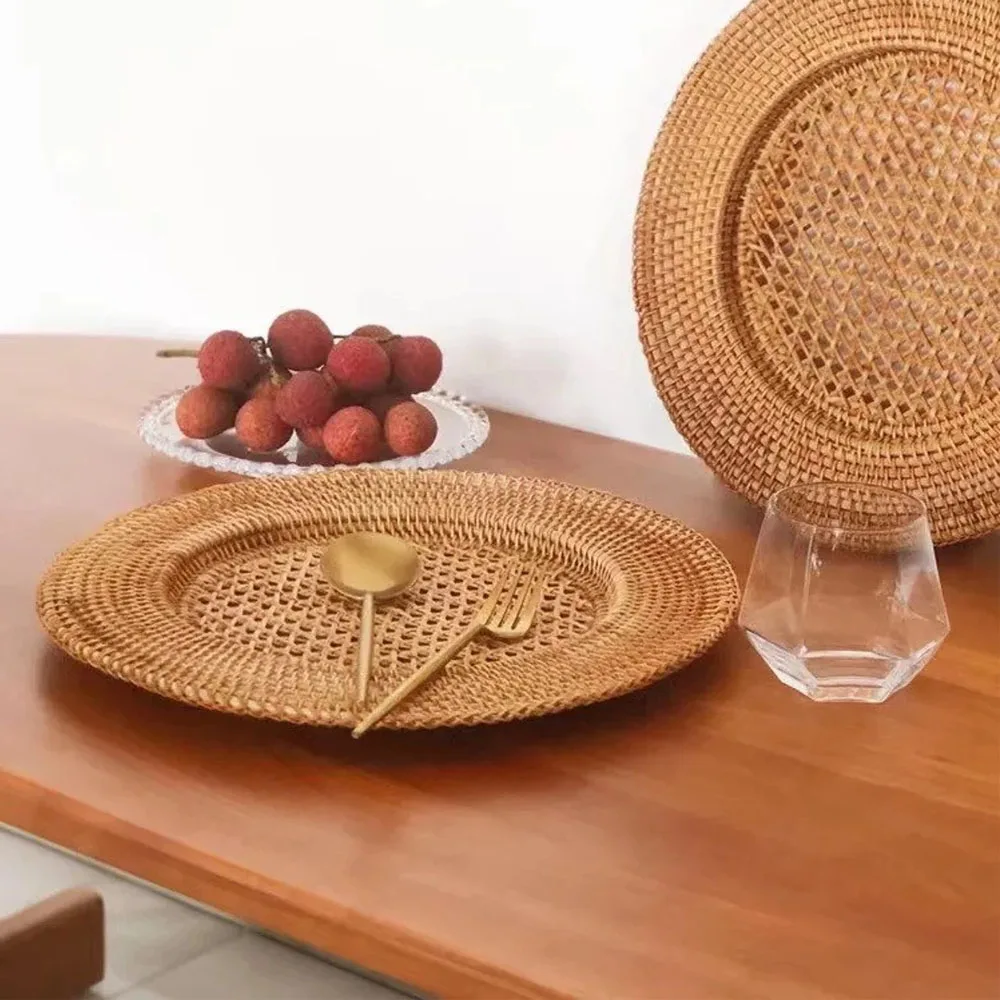 Eco Friendly Rattan Charger Plate Table Accessories Mats Pads Home