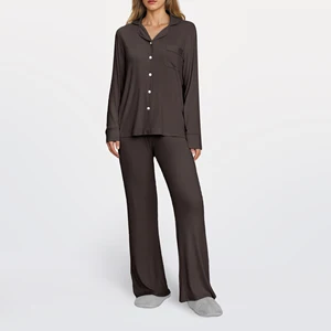 Women's Longewear Lenzing Modal Sleepwear Set Soft Stretch Pjs Pajama Set Breathable Ladies Pyjamas