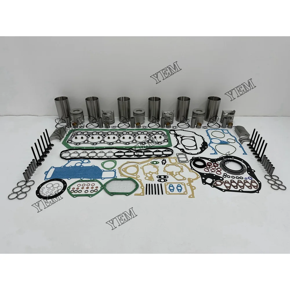 6D34 Overhaul Rebuild Kit With Piston Rings Liner Bearing Valves Gasket Set for Mitsubishi