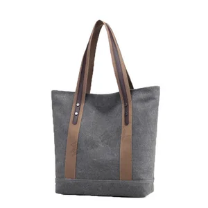 Vintage Large Capacity Canvas Women's Bag Single Shoulder Women's Simple Casual Cloth Bag Women's Shopping Bag