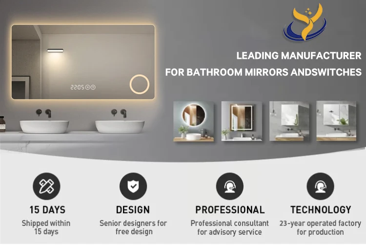 Modern Luxury Hotel Adjustable Bathroom Mirror Led Wall Decorative