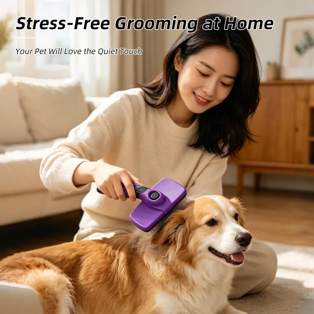 Wholesale Self Cleaning Stainless Steel Slicker Brush Eco-Friendly Eas - product detail 5