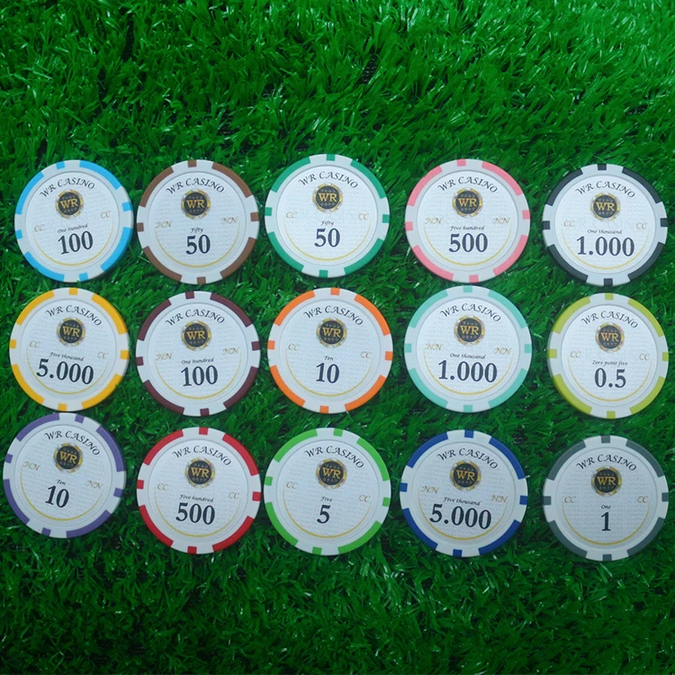 Custom  logo Clay Poker Chips 12gram Different Colors Dice logo Casino Chip details
