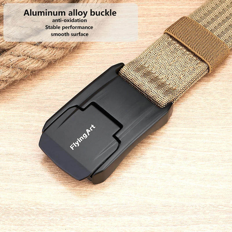 Outdoor aluminum Alloy field survival tactical elastic leather Tail Belt Nylon adjustable Quick release Military Tactical Belt