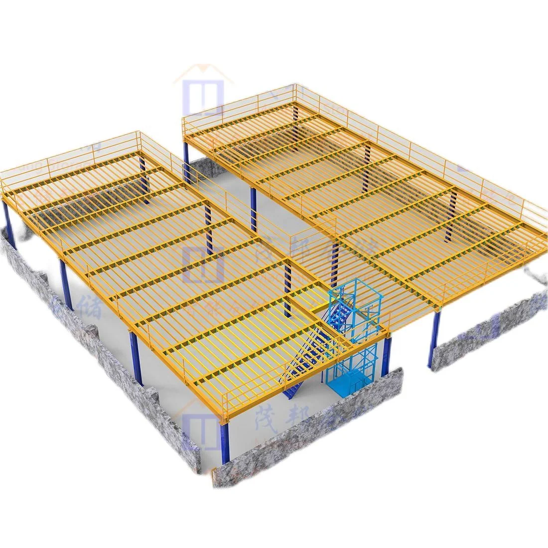 Merakit platform mezzanine gudang platform sistem rak penyimpanan industri tugas berat rak penyimpanan gudang berkualitas tinggi