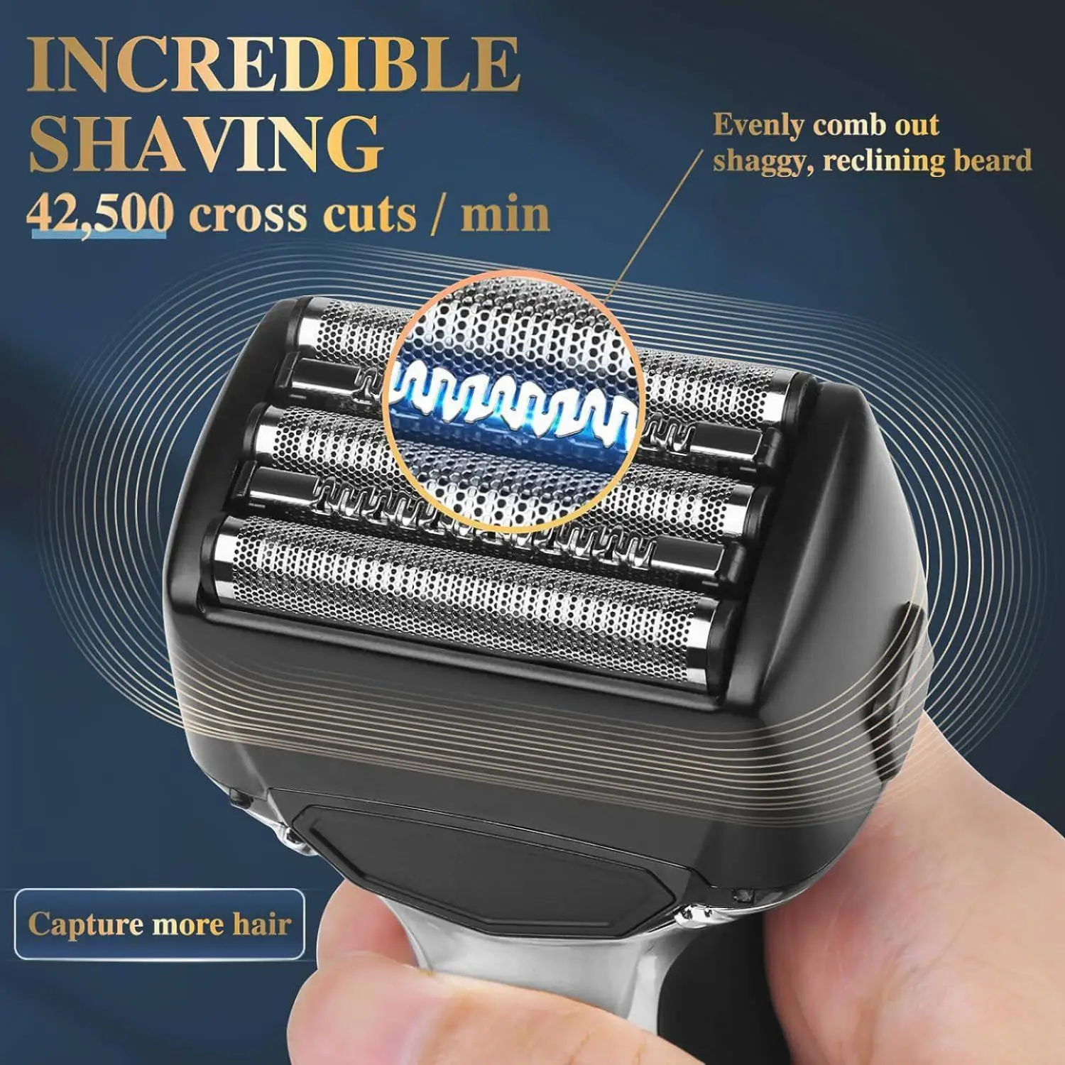 Portable Electric Shaver for Men with 1000mAh Battery USB Rechargeable Foil Razor for Travel and Daily Use