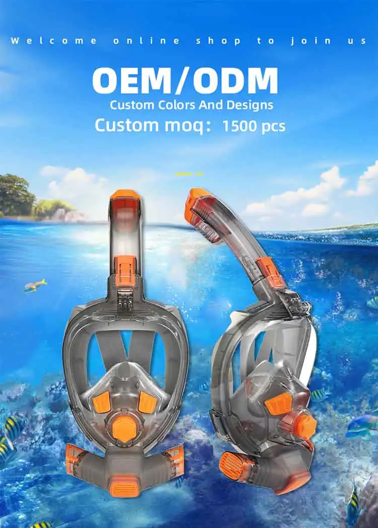 Thenice 180 Antifog Scuba Free Swimming Full Face Diving Mask Set With