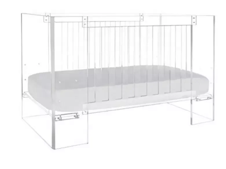Cama transparente para bebé de deseño máis recente, cunca de acrílico marrón desmontable para bebé pequeno