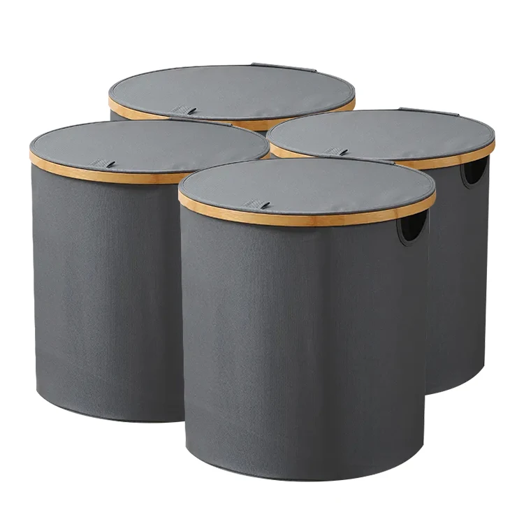 Oxford Cloth Dirty Clothes Basket Hamper Fabric Laundry Bags Foldable Dirty Clothes Storage Bag Baskets With Lid