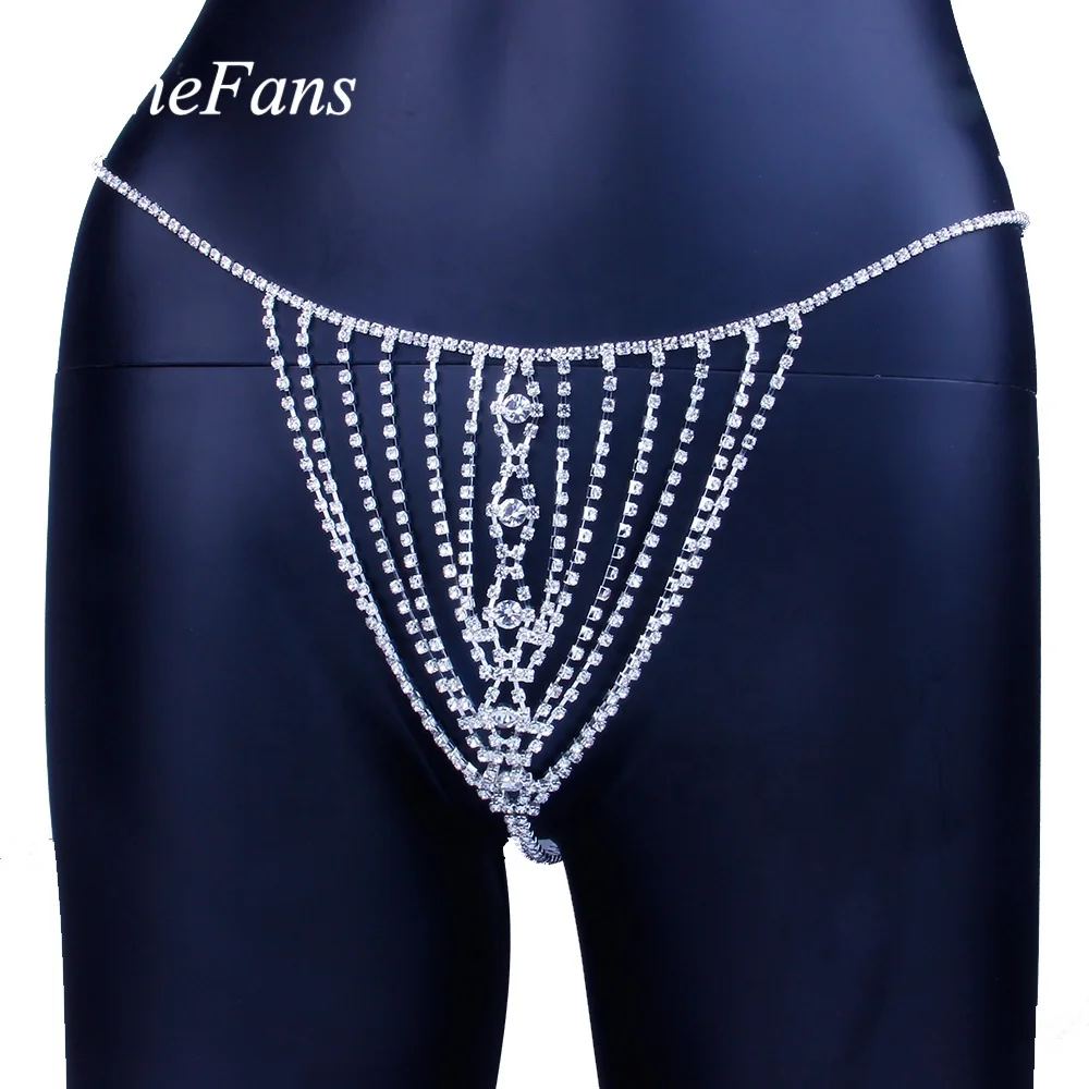 Stonefans Rhinestone Body Jewelry Sexy Eyes Shape Thong Panties