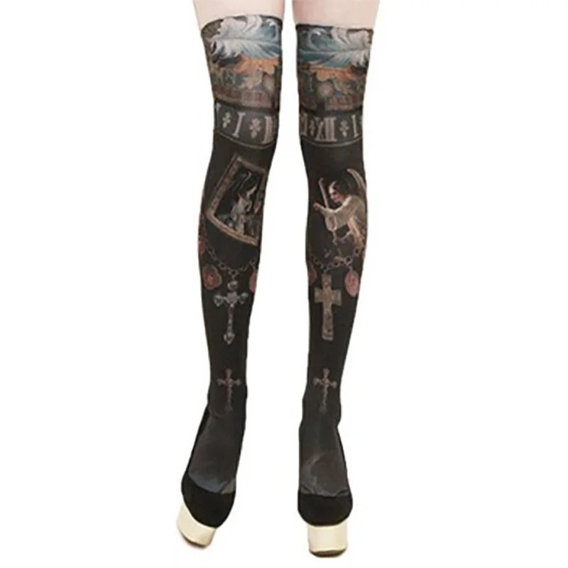 Большие тату-рукава на всю ногу под заказ, тату-чулки для ног