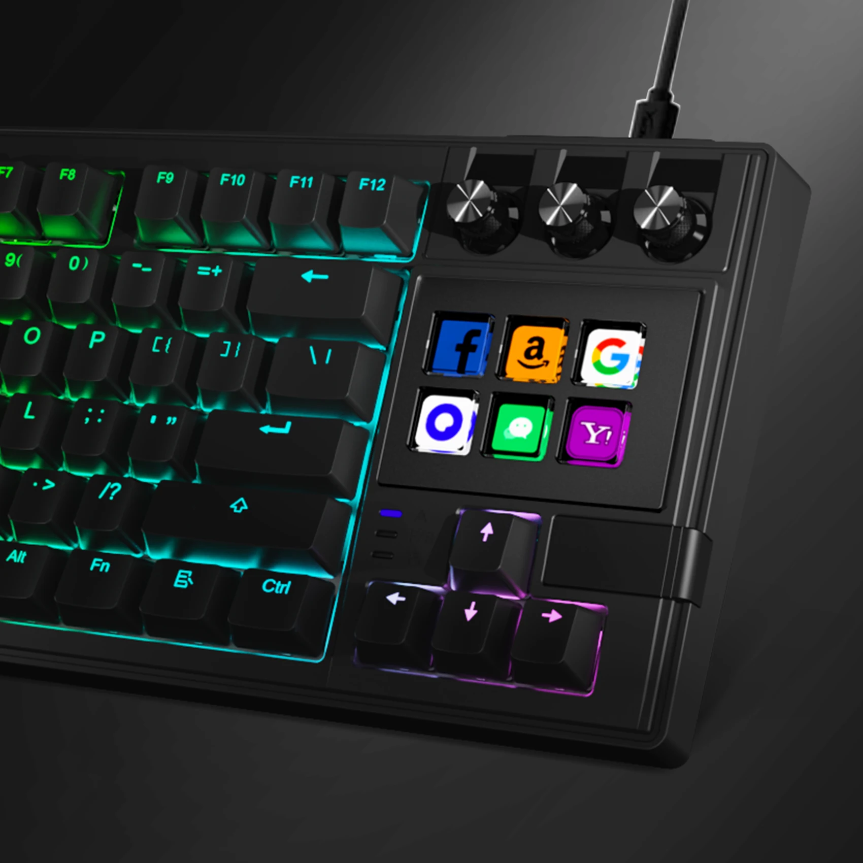 K1 Pro AI Mechanical Gaming Keyboard | 6 LCD Custom Keys, 3 Knobs, ARGB ...