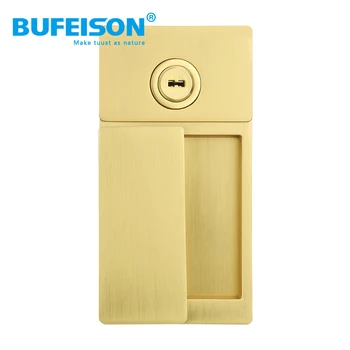 Room Bedroom Ghost Door Lock Flat Without Handle Invisible Sliding Door Silent Door Lock Single-sided Pocket Sliding