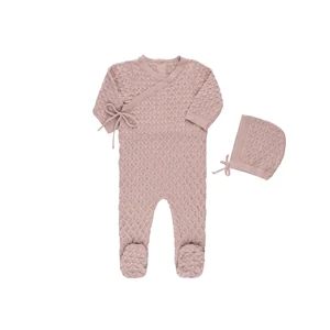 Customizable New Fashion Cotton Fabric Embroidery Baby Rompers Toddler Soft Long Sleeve Footie Bodysuits Clothes Romper