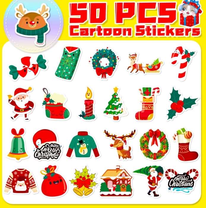 product custom outdoor christmas gift tree decoration tattoo wall window home stickers-24