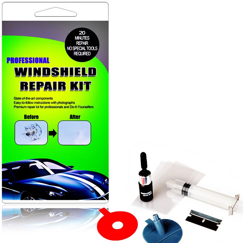 Car Windshield Repair Kit Window Glass Crack Repair Tool Fluid Liquid Windshield Chips Scratch Repair Remover Kit Car Automotive Glass DIY Quick Fix