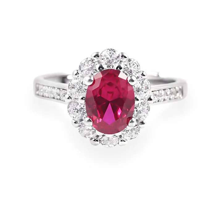 Roomy Red Gemstone Lab Grown Ruby Rings 925 Sterling Silver Ring Fine Jewelry Women Wedding Ruby Rings