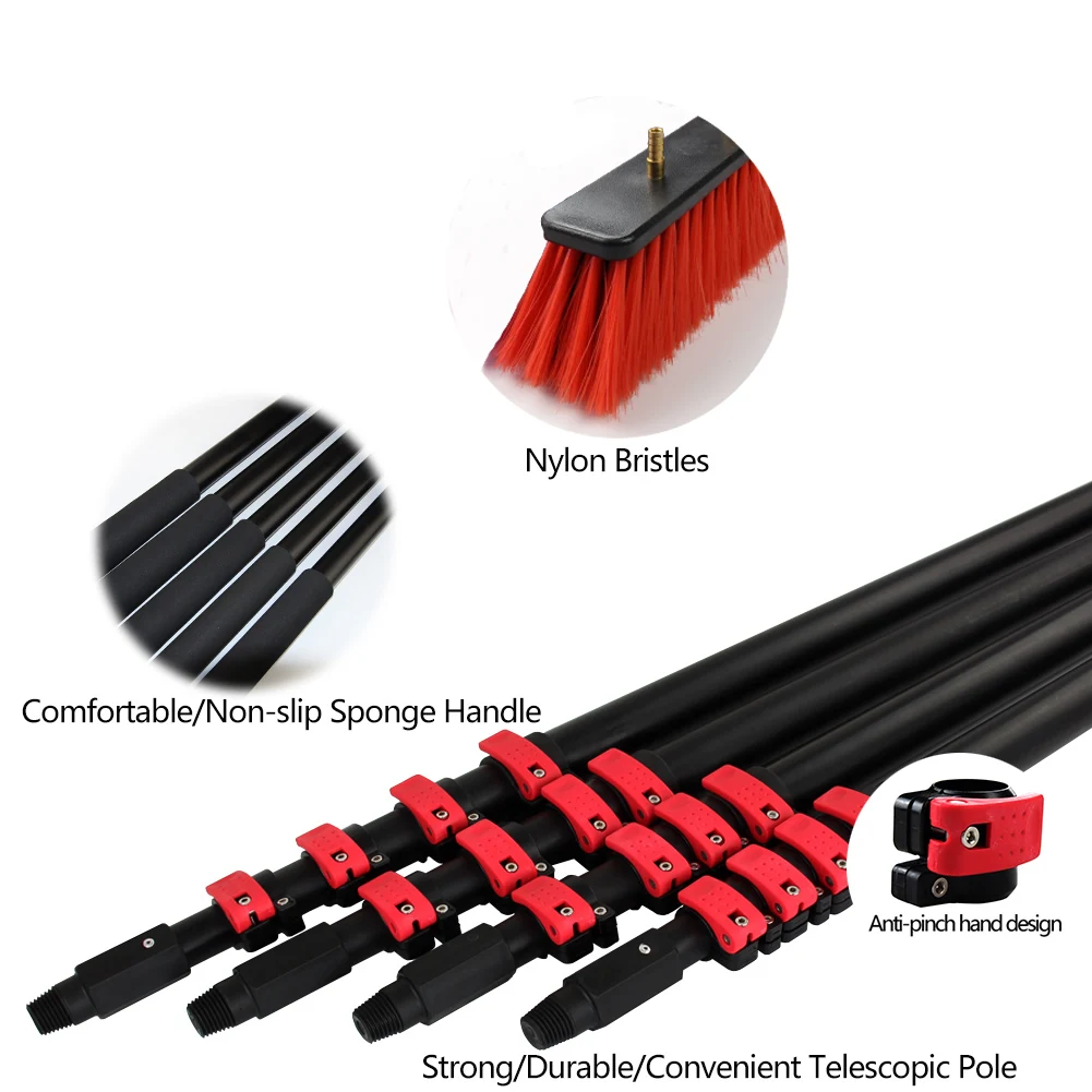 Extentool Long Handle Window Build Glass Dust Cleaning Brush with Telescopic Water Fed Pole